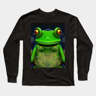 Frogger Spirit Animal (9) - Trippy Psychedelic Frog Long Sleeve T-Shirt